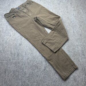 Free Fly Apparel 5-Pocket Pants Men 34 x 27* Brown Stretch Canvas Tapered Slim